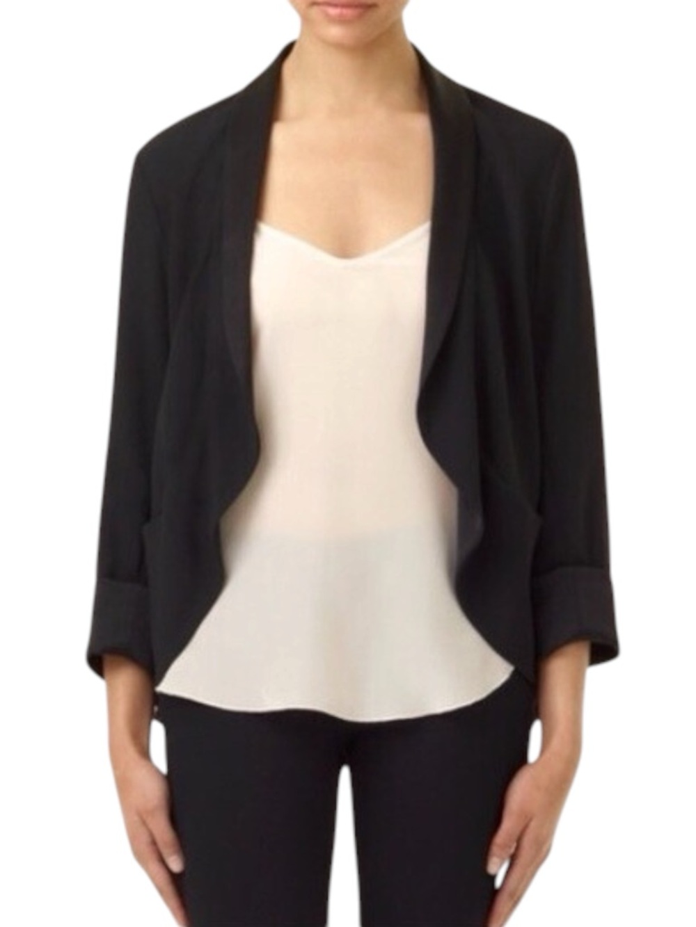 Aritzia‎ Wilfred Short Chevalier Black Blazer Jacket 4